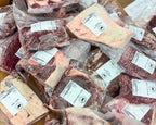 Premium steak and hamburger beef box grass-fed grain-finished Nebraska beef ribeye NY strip filet ground beef