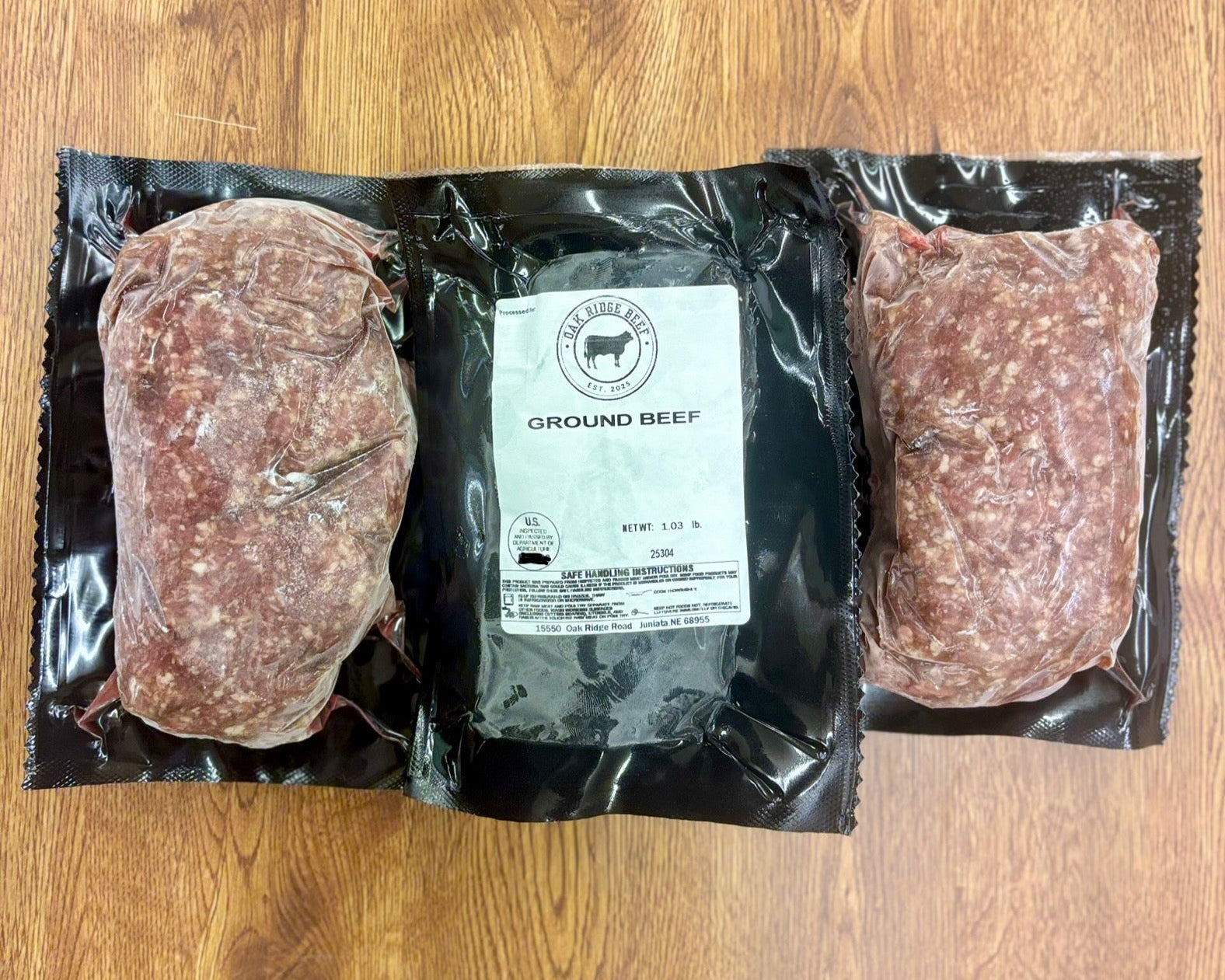 Ground beef box grass-fed grain-finished Nebraska beef