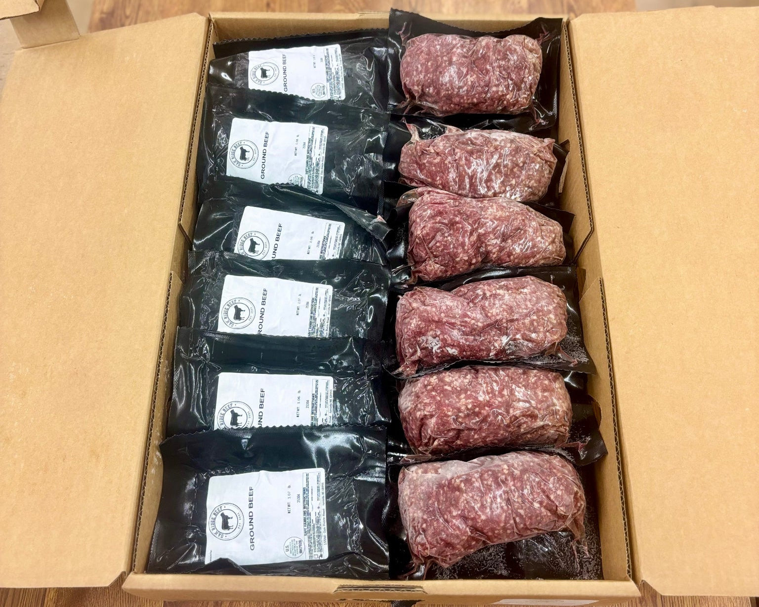 Bulk ground beef grass-fed grain-finished Nebraska