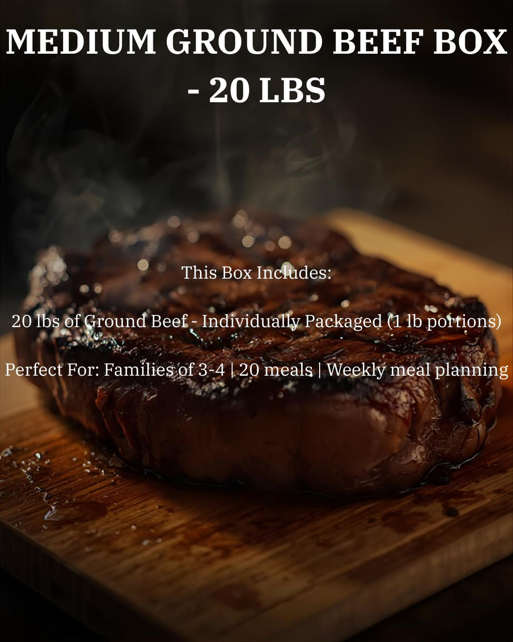 20 pound bulk ground beef grass-fed grain-finished Nebraska